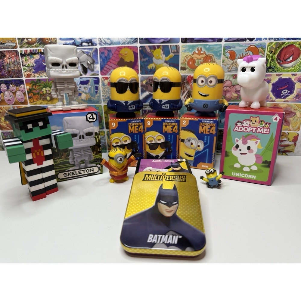 Mc Donald's Toy & Collectible Lot Of 9 Minion Batman Minecraft